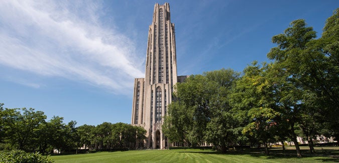 The Cathedral of Learning on a sunny day