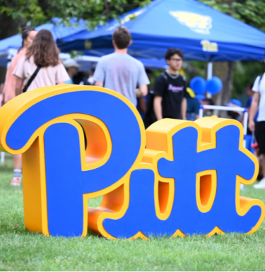 Pitt logo on lawn